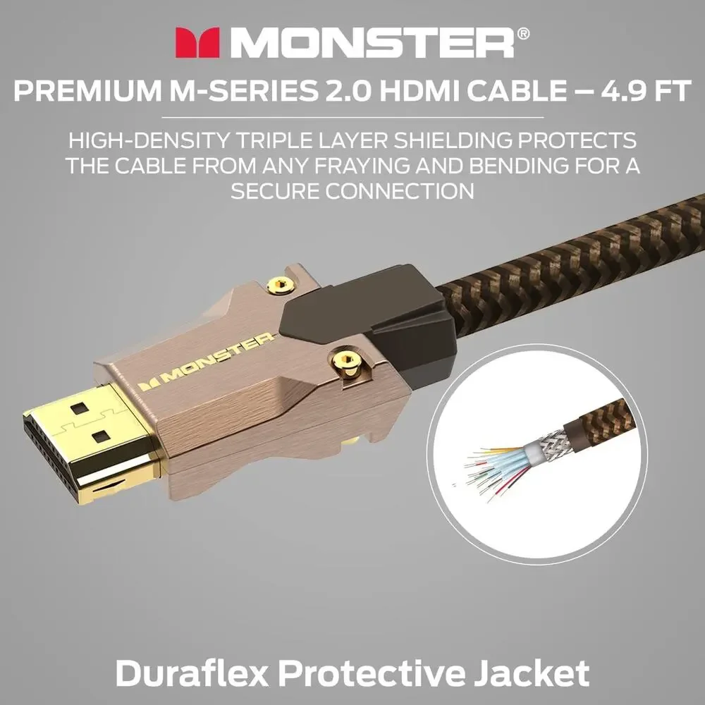 Monster HDMI Cable M-Series Certified Premium 2.0, Features 4K Ultra HD at 60Hz